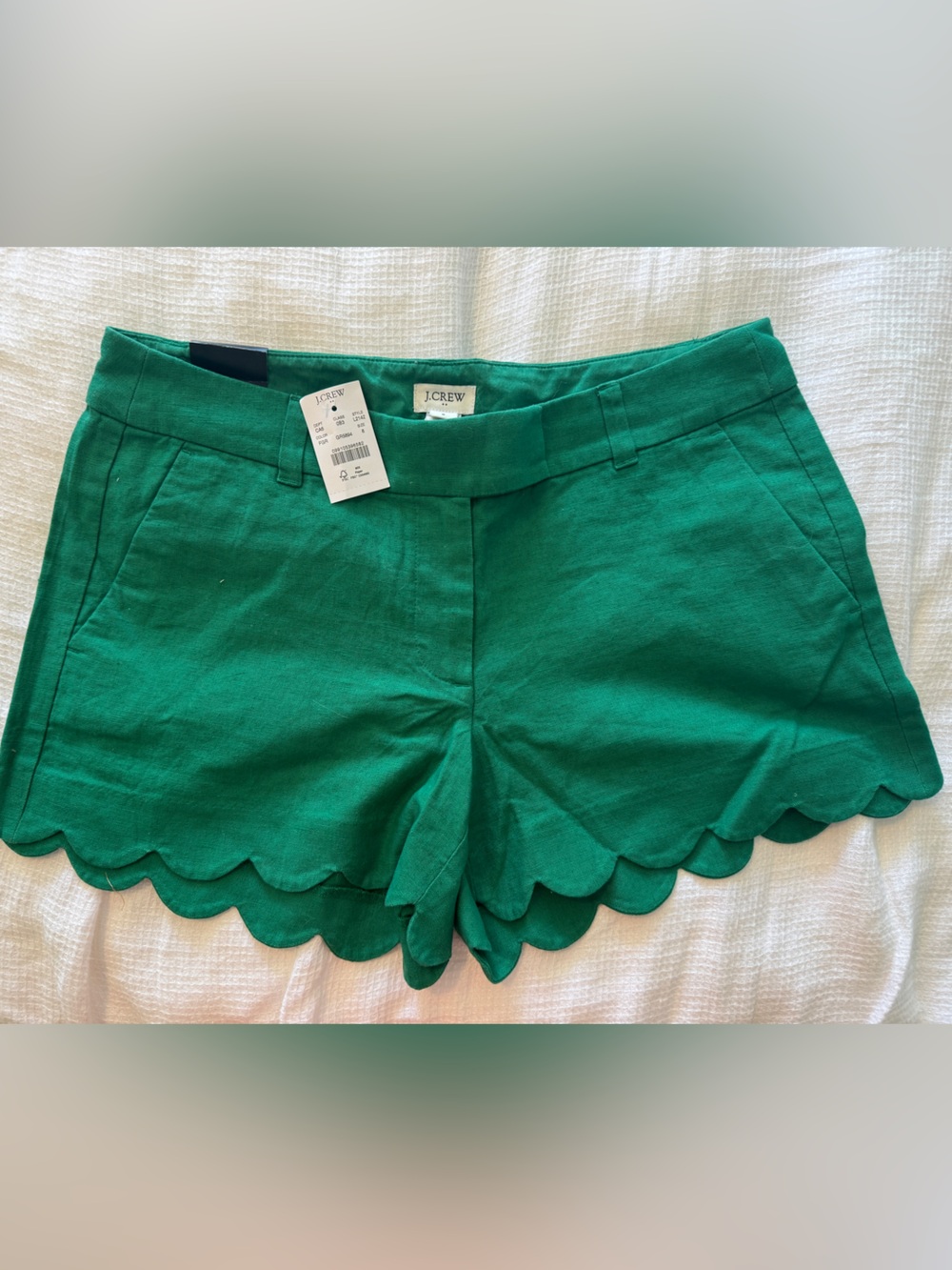 J. Crew Emerald Scalloped Hem Women's 4” Shorts